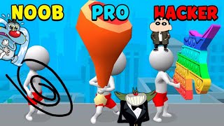 NOOB VS HACKER In Draw Weapon 3d  OGGY Shinchan  Twikay Gamer [upl. by Meedan]