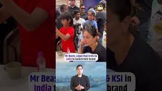 Mr BeastLogan Paul amp KSI in India to launch their brand [upl. by Annibo]