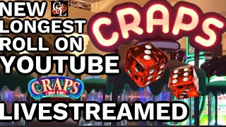 🎲NEW LONGEST ROLL ON YOUTUBE LIVESTREAMED in the casino Harrah’s Bubble Craps •Livestream 12 [upl. by Ivan125]