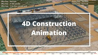 4D Construction Schedule Animation  Industrial Plant  Pinnacle Infotech [upl. by Akeem]