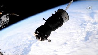 Russias leaky Soyuz spacecraft undocks from space station for return to Earth [upl. by Pantia]