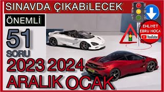 ANİMASYONLU SORU EKLEDİK 2023 ARALIK 2024 OCAK EHLİYET SINAV SORULARI 2023 ARALIK EHLİYET SINAVI [upl. by Ylim]