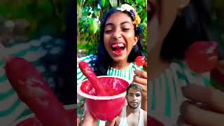 Candy with strawberry ice cream eating challenge funny comedy satisfying fruit strawberry [upl. by Nitsu]