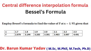 Bessels interpolation formula  Interpolation  besselformula [upl. by Car]