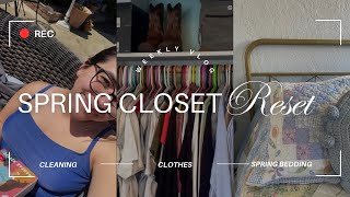 Spring cleaning my closet 🧺 cleaning amp reading [upl. by Sanalda938]