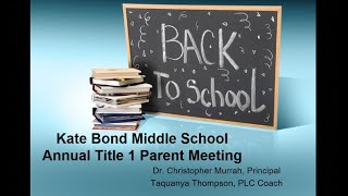 KBMS TITLE 1 Virtual Parent Meeting Sept 29 2021 [upl. by Arney913]