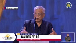 Walden Bello blasts Sara Duterte and Bongbong Marcos for Comelec debate absences [upl. by Ahsauqram248]