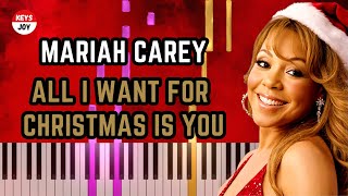 🎹 Mariah Carey  All I Want For Christmas Is You  EASY Piano and Keyboard Tutorial [upl. by Thirion]