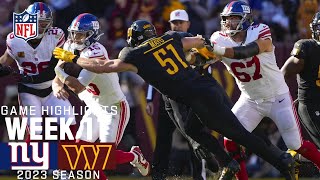 New York Giants vs Washington Commanders  2023 Week 11 Game Highlights [upl. by Duomham741]