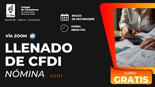 DIPLOMADO GRATIS NOMINA LLENADO CFDI DE NOMINA [upl. by Tillinger]