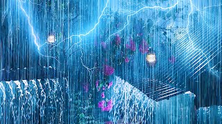 Goodbye Lassitude to Sleep Instantly with Torrential Rain amp Powerful Thunder at Rainstorm Night [upl. by Uriiah217]