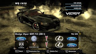 Need for Speed Most Wanted — Dodge Viper SRT10 ZB I Demo [upl. by Llehsal382]