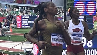 ShaCarri Richardson Women’s 200m 2024 US Olympic Trials Round 1 Heat 1 [upl. by Mercado]