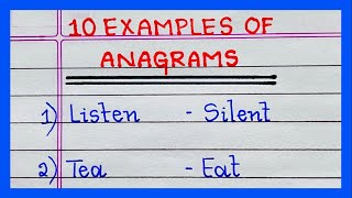 Examples of Anagrams  5  10 Examples of Anagrams [upl. by Anitteb]