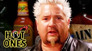 Guy Fieri Becomes the Mayor of Spicy Wings  Hot Ones [upl. by Brantley]