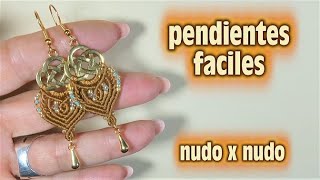 COMO HACER PENDIENTES DE MACRAME FACILES [upl. by Aubrette]