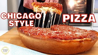 The BEST Deep Dish PIZZA Recipe From Chicago  GIORDANOS  Homemade RECIPE  What to EAT in Chicago [upl. by Ennirroc895]