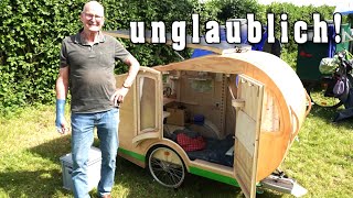 Norbert baut einen unglaublichen Fahrrad Camper aus Holz mit viel Liebe zum Detail [upl. by Sanson]