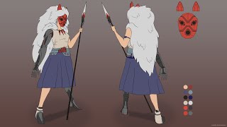 Quick Princess Mononoke SciFi Redesign Sketch ✏️ [upl. by Llesirg]