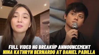 FULL VIDEO ng BREAKUP ANNOUNCEMENT nina Kathryn Bernardo at Daniel Padilla na NAGPAIYAK sa NETIZENS [upl. by Jeffcott]