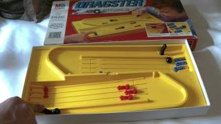 mb games 1982 dragster board game pinball marble action review [upl. by Monteith]