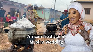 African Muslim Traditional Wedding with Big PARTY COOKING  West Africa [upl. by Derriey]