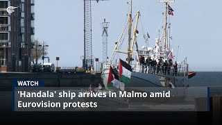 Handala ship arrives in Malmo amid Eurovision protests [upl. by Haleeuqa]