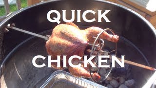 BBQ CHICKEN BEER CAN HOLDER ON A ROTISSERIE  HOW TO RECIPE  BBQFOOD4U [upl. by Vatsug]