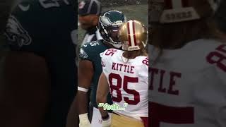 George Kittle amp Brandon Graham’s HILARIOUS Mic’d Up Interaction 🤣🍿 nfl shorts [upl. by Asiled335]