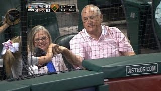 Nolan Ryan gives foul ball to young fan [upl. by Nnyltiac]