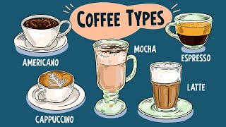 25 Coffee Types Explained A Visual Guide to Your Favorite Coffees  Animation [upl. by Enirhtac]