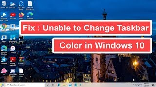 Fix  Unable to change Taskbar color in Windows 10 [upl. by Amsirp]