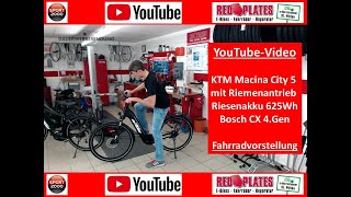 KTM Macina City 5 EBike 610 Riemenantrieb Bosch CX [upl. by Learsi694]