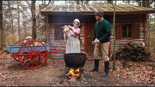 Cooking a Thanksgiving Turkey 200 Years Ago 1796 Real Historic Recipe [upl. by Htebezile551]