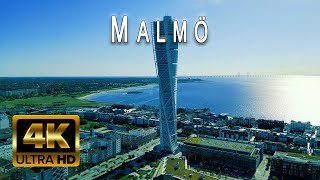 MALMÖ 4K  Sweden 🇸🇪 by Drone  Scenic Relaxation with City Sounds [upl. by Avert]