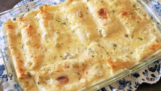 Easy White Chicken Enchilada Casserole [upl. by Aicram620]