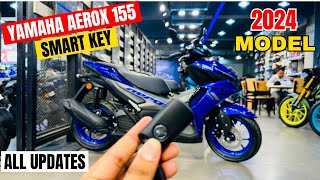 New 2024 Yamaha Aerox 155S Smart Key😍Detailed Review  On Road Price  Changes  Features  Update🔥 [upl. by Bearce]