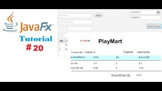 20 JavaFx and SQL Server Tutorials  How to make Invoice  IReport 2 [upl. by Nitsyrk]
