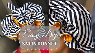 EASY DIY Large Satin Bonnet that ties in a Bow [upl. by Legnalos]