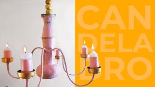 CANDELABRO HECHO CON RECICLAJE MANUALIDADES diy [upl. by Tannie]