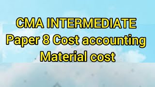 Material cost in tamil paper 8 CMA part 1 [upl. by Ojyram]