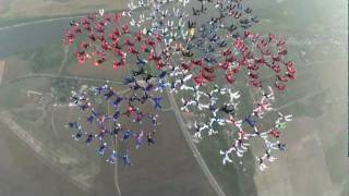 FAI European Record  Largest freefall formation  201 Parachutists [upl. by Rbma]