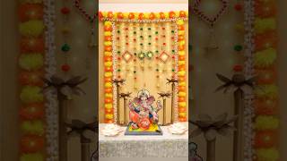 Easy ganpati decoration idea for home  ganpati makhar  ganpatidecoration decoration [upl. by Giana]