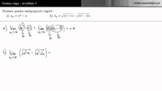 Granica ciągu  przykłady 6 [upl. by Selij]