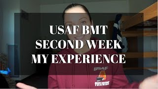 AIR FORCE BASIC TRAINING SECOND WEEK  MY EXPERIENCE [upl. by Yesmar]