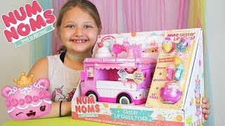 NUM NOMS Glitter Lip Gloss Truck Unboxing Make Your Own Lip Glosses DIY [upl. by Krystalle]