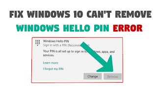 How to Remove PIN from Windows 10  Easy Method [upl. by Nytsyrk]