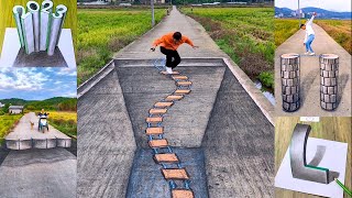 Amazing 3D Drawing Skill How To Draw 3D Artist Painting On The Road With Charcoal [upl. by Launame639]