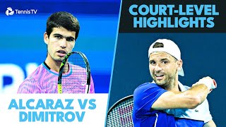 Carlos Alcaraz vs Grigor Dimitrov CourtLevel Highlights  Miami 2024 [upl. by Anas885]