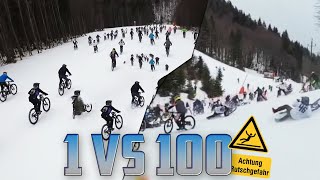 100 VS Nils Das ultimative SchneedownhillRennen  Kasberg Inferno 2023 [upl. by Aivon240]